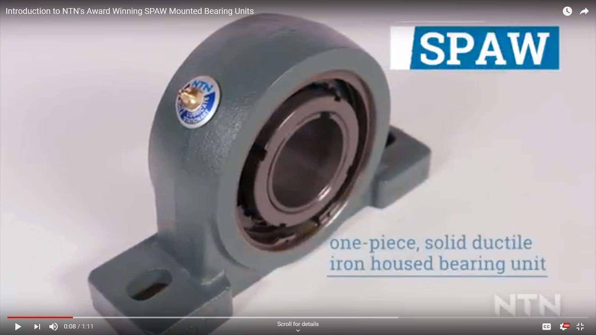 Introduction to NTN's Award Winning SPAW Mounted Bearing Units NTN