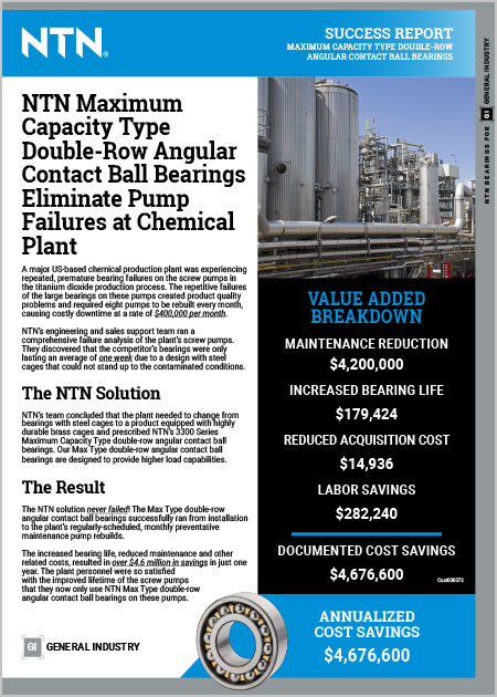 NTN Angular Contact Ball Bearing Success Report cover image