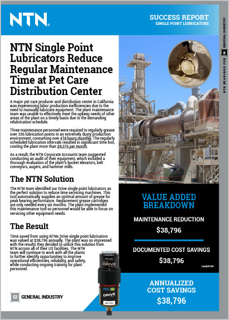 NTN Single Point Lubricators Success Report cover image