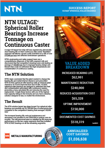 NTN ULTAGE Spherical Bearing Success Report cover image