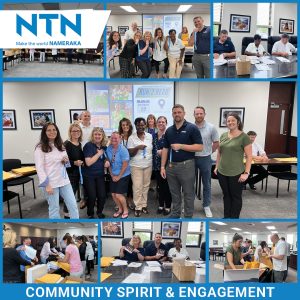 A collage of NTN employees at the Run to Read volunteer day.